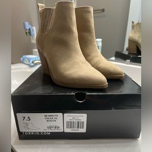 Torrid - Light Brown Suede Booties